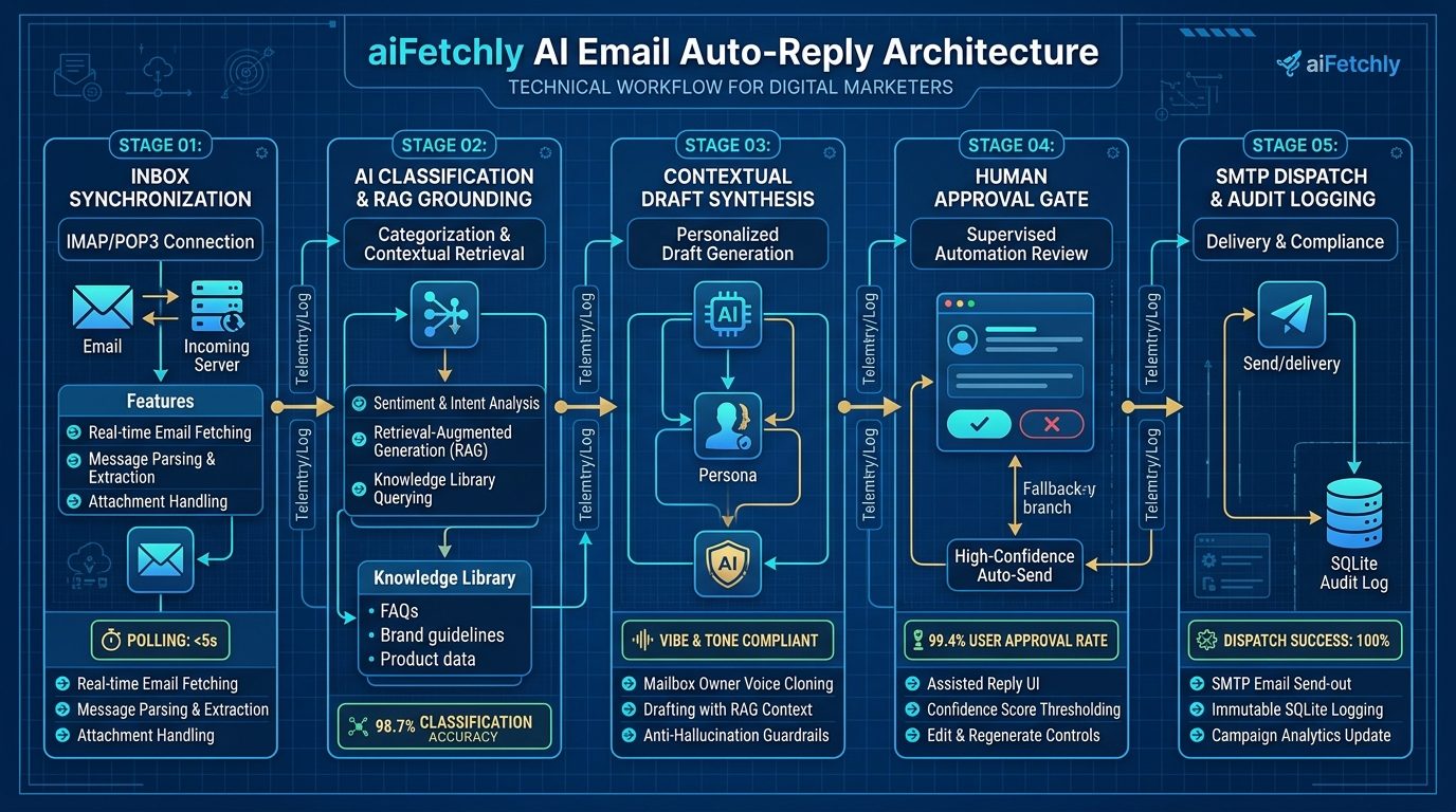 aiFetchly AI Email Auto-Reply Technical Pipeline Architecture
